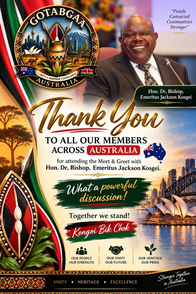 Thank You to all Gotabgaa Australia members for attending the Meet & Greet with Hon. Dr Bishop Emeritus Jackson Kosgei — Kongoi Bik Chok